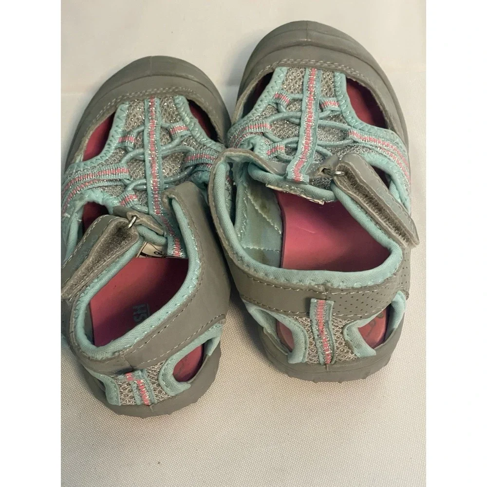 Oshkosh Girls Water Shoes Sandals Size 11 • Purple And Gray‎ •bin3